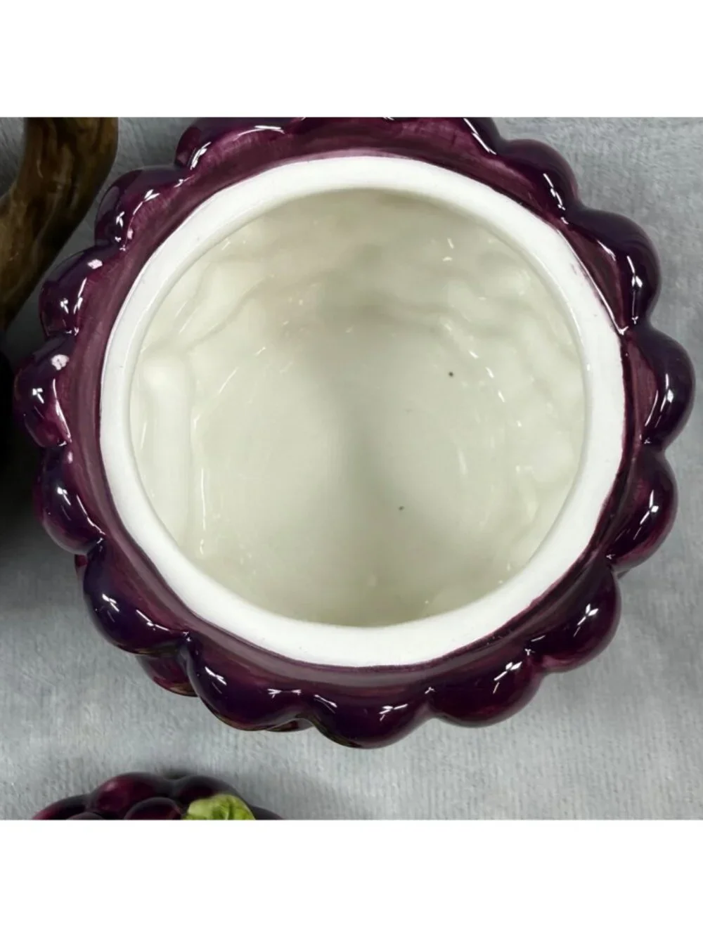 Grape-Themed Ceramic Pitcher Sugar Bowl Set Kitchen Decor Vintage 2 Piece Set KK